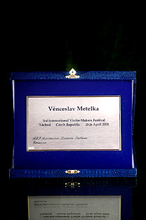 Prize for the best varnish, the 3rd International Violin-Making Festival of Vecenslav Metelka in Nachod (2008)